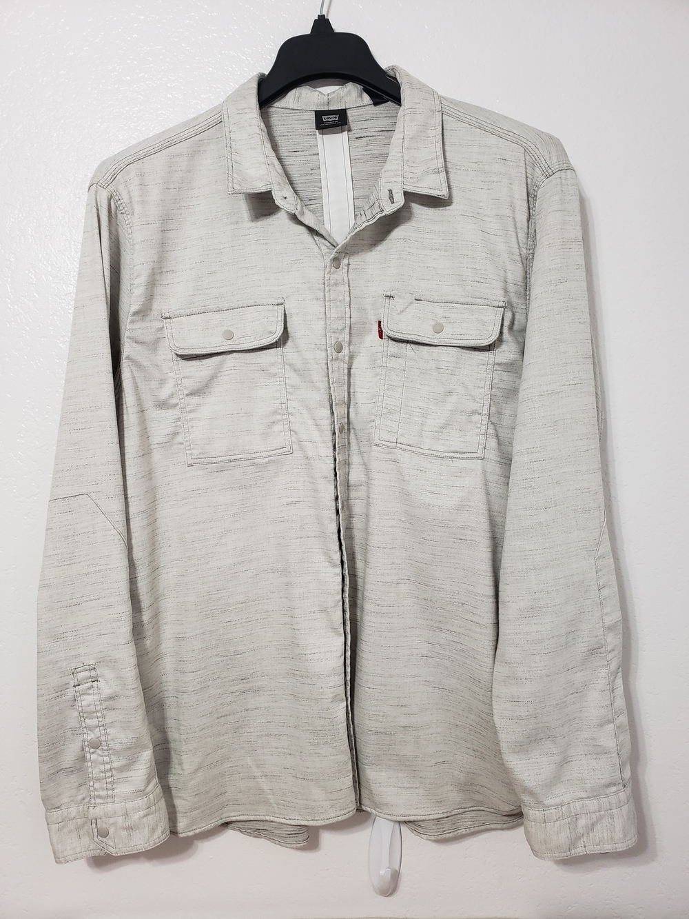 Levi’s Commuter Men’s XXL Gray Snap Front Utility Shirt Jacket Shacket